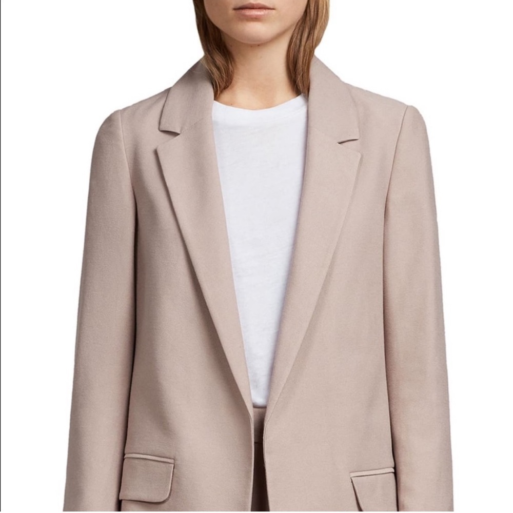 All Saints Oversized Open Front Aleida Blazer in Rose Nude size 2 - Picture 3 of 12